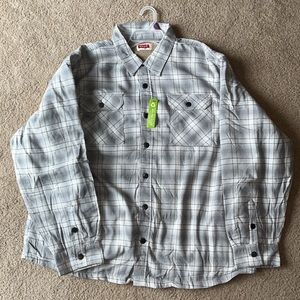 NWT MEN'S WRANGLER® HEAVYWEIGHT PLAID SHERPA LINED SHIRT JACKET